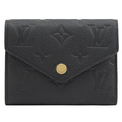 Louis Vuitton LV M64060 VICTORINE 經典花紋皮革壓紋零錢短夾.黑