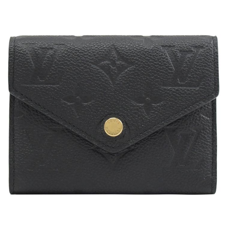 Louis Vuitton 路易威登 Louis Vuitton LV M64060 VICTORINE 經典花紋皮革壓紋零錢短夾.黑