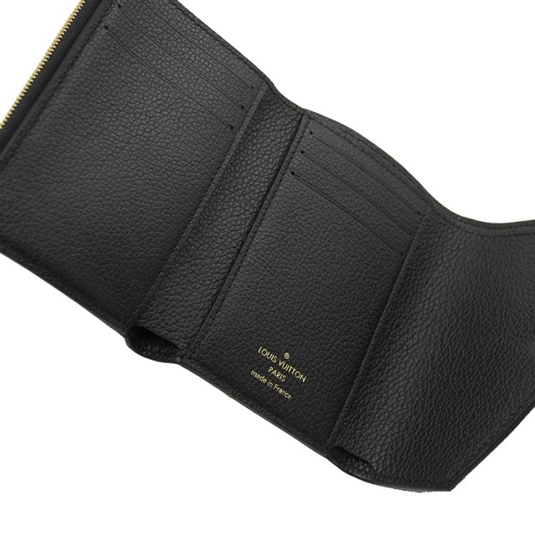 Louis Vuitton 路易威登 Louis Vuitton LV M80968 VICTORINE 經典印花壓紋牛皮三折零錢短夾.黑/米白