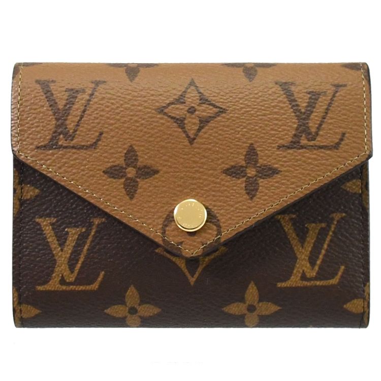 Louis Vuitton 路易威登 Louis Vuitton LV M81557 Victorine 經典花紋拼色三折零錢短夾