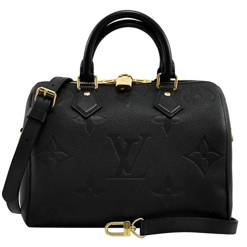 Louis Vuitton LV SPEEDY BANDOULIERE 25 經典花紋兩用波士頓包.黑 現貨