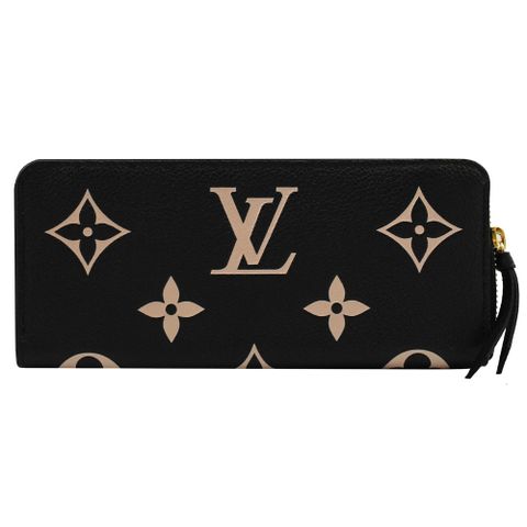 Louis Vuitton LV Monogram Empreinte花紋窄版拉鍊長夾.黑 現貨