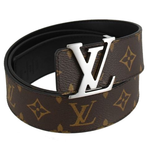 Louis Vuitton 路易威登 Louis Vuitton LV initiales 金屬LOGO飾扣經典花紋雙面皮帶 95CM 現貨