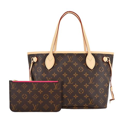 Louis Vuitton Neverfull PM經典 Monogram帆布托特包(米色)
