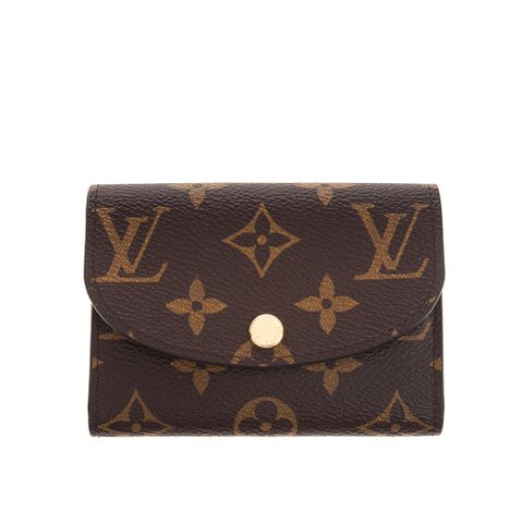 Louis Vuitton 路易威登 LOUIS VUITTON M62361 經典ROSALIE Monogram花紋信封式卡片零錢包 (芭蕾粉色)