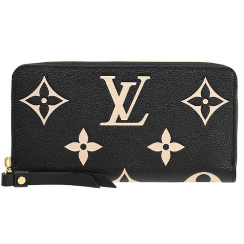 Louis Vuitton LV M80481 Monogram Empreinte花紋拉鍊長夾.黑