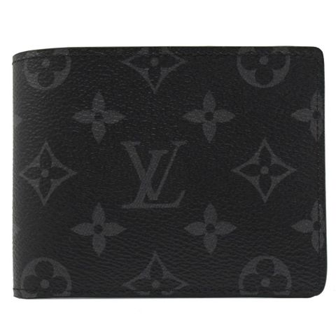 Louis Vuitton LV M61695 Multiple 黑經典花紋雙折中短夾