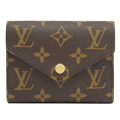 Louis Vuitton LV M62360 Victorine 新版經典花紋扣式零錢短夾.粉