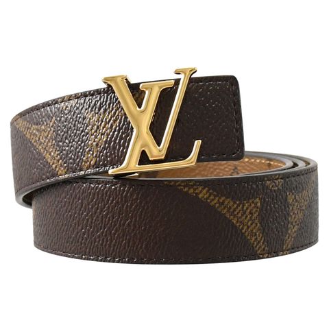 Louis Vuitton LV Iconic 金屬LOGO飾扣經典花紋雙面皮帶 80CM 現貨