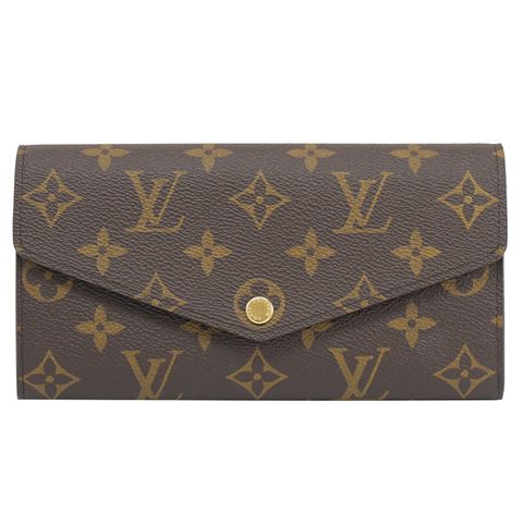 Louis Vuitton 路易威登 Louis Vuitton LV 新版熱銷款經典花紋扣式長夾.紫紅 現貨