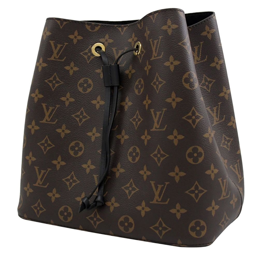 Louis Vuitton/LV 路易威登 Louis Vuitton LV Neonoe 經典花紋肩斜兩用水桶包.黑邊 現貨