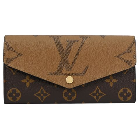 Louis Vuitton LV SARAH 經典Monogram花紋拼接扣式長夾 現貨