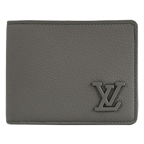 Louis Vuitton LV 路易威登 Louis Vuitton LV Multiple 質感小牛皮對開5卡短夾.灰 現貨