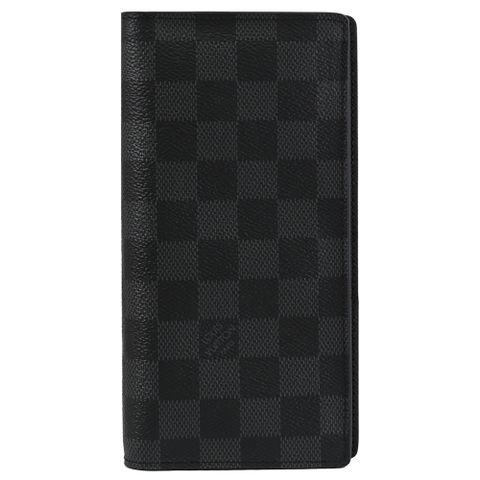 Louis Vuitton LV Brazza 黑棋盤格紋雙折零錢長夾.黑 現貨
