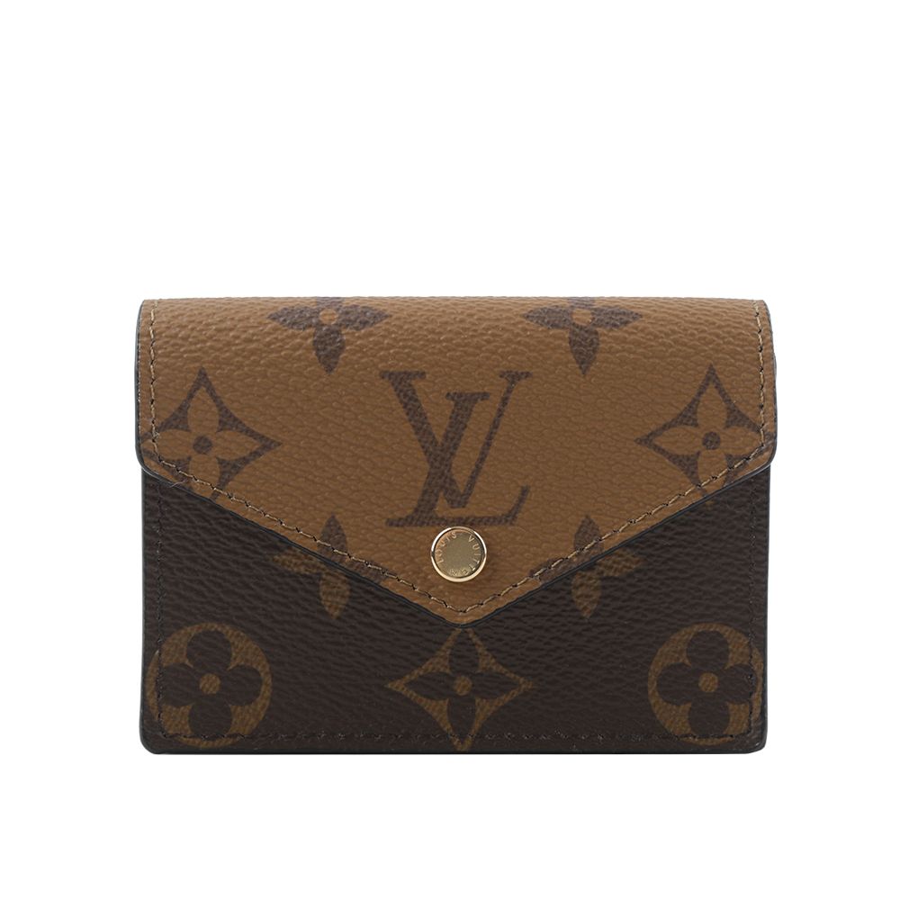 Louis Vuitton LV Vendome Monogram 雙色帆布翻蓋風琴式卡片/名片夾