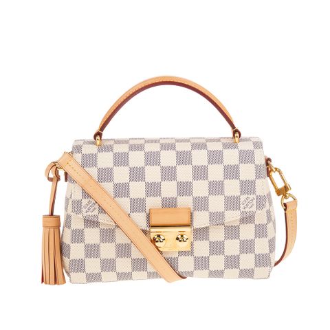 Louis Vuitton 路易威登 N41581 經典Croisette白棋盤格女士LV郵差手提/斜背包