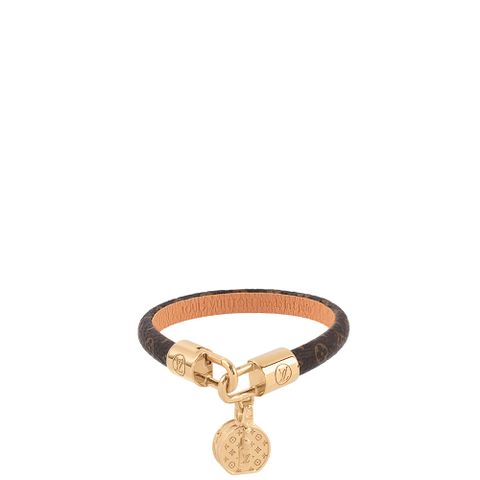 Louis Vuitton 路易威登 Tribute Charm Monogram 塗層帆布手環(棕色)_展示品