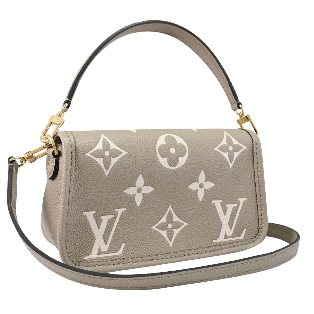 Louis Vuitton/LV 路易威登 LV M83300 Nano Diane 經典雙色壓花小牛皮迷你手提斜背兩用包.斑鳩灰 現貨