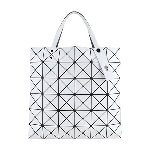 Issey Miyake 三宅一生 BAOBAO LUCENT 仿皮霧面 6X6手提包-灰白