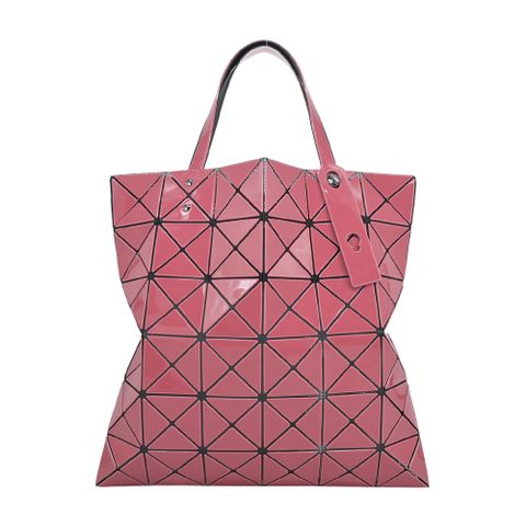 Issey Miyake 三宅一生 BAOBAO 6x6亮面雙色手提包-淺粉紅粉