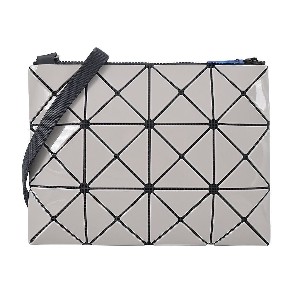 Issey Miyake 三宅一生   BAOBAO 3x4亮面雙色斜背包-淺灰灰