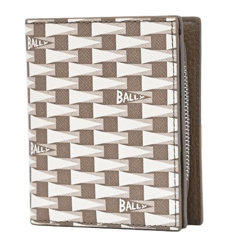 BALLY 6306729 PNT 品牌新款印花釦式零錢短夾.淺棕