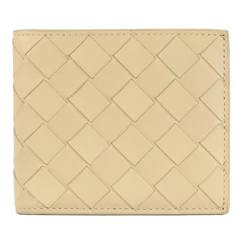 BOTTEGA VENETA 605721 大格編織對開八卡短夾.裸色