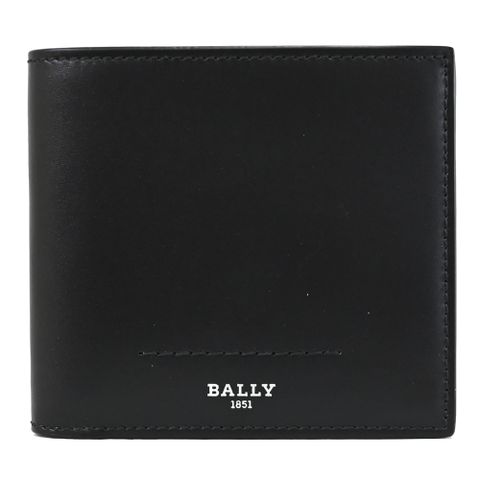 BALLY 6300411 SCRASAI 燙印LOGO牛皮8卡短夾.黑