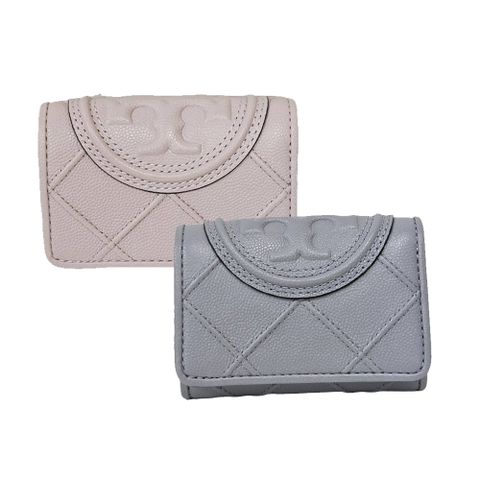 TORY BURCH TB Fleming 縫線納帕皮革短夾