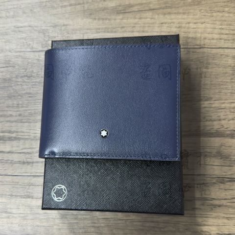 MONTBLANC萬寶龍 萬寶龍大師傑作（大班）系列皮夾 墨水藍 6 卡式 MB131692