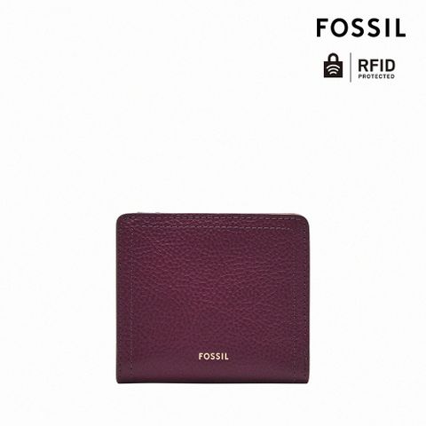 【FOSSIL】Leon 真皮證件格零錢袋皮夾女短夾紫晶色 SL7829519