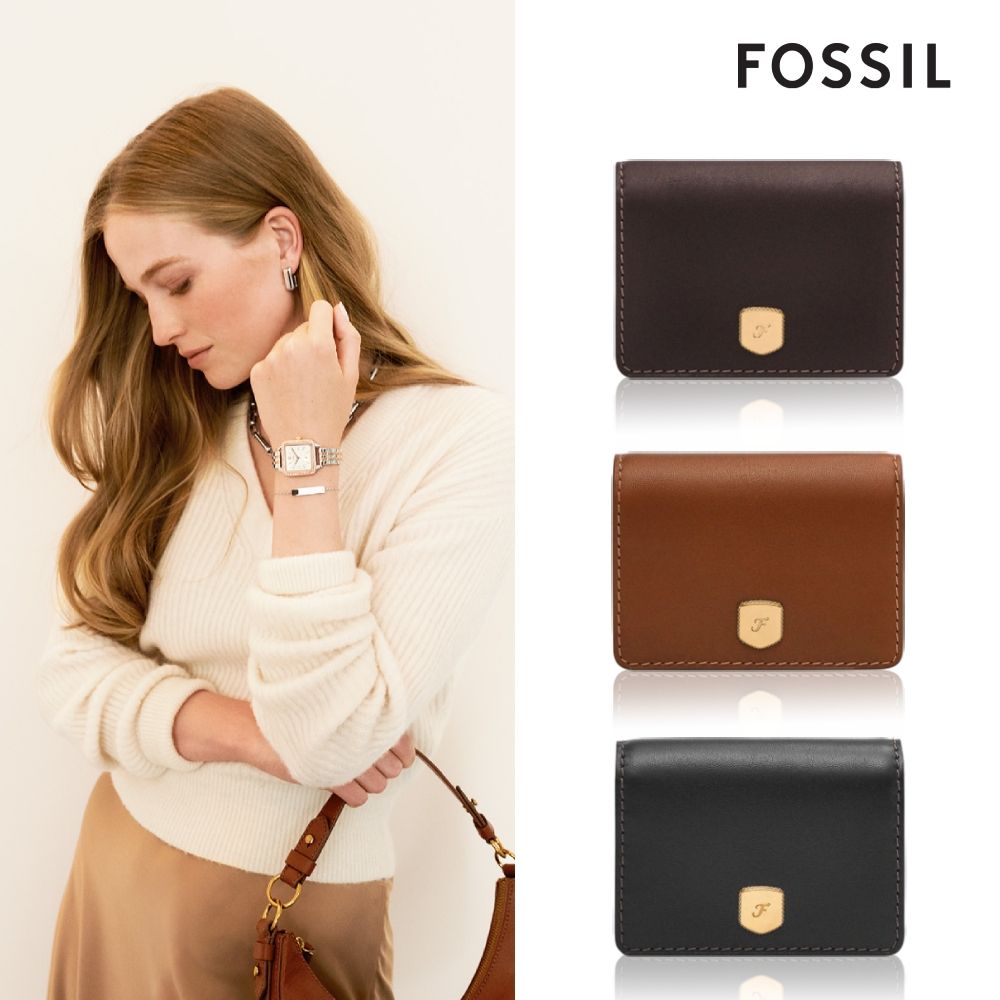 FOSSIL FOSSIL Lennox 真皮輕巧短夾 (2色可選)