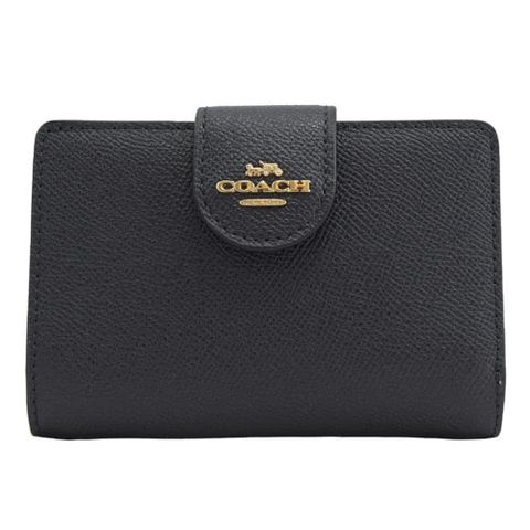 COACH 蔻馳 馬車LOGO防刮零錢中夾.深藍