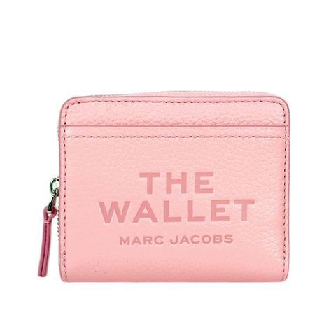 MARC JACOBS 壓印標誌對開暗釦二折迷你短夾(蝴蝶結粉)