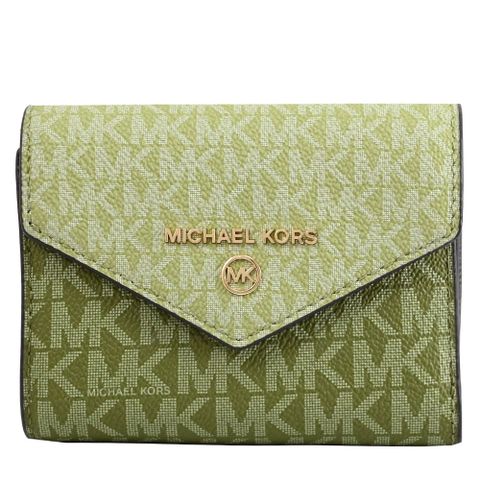 MICHAEL KORS Jet Set Charm 印花三折零錢短夾.橄欖綠