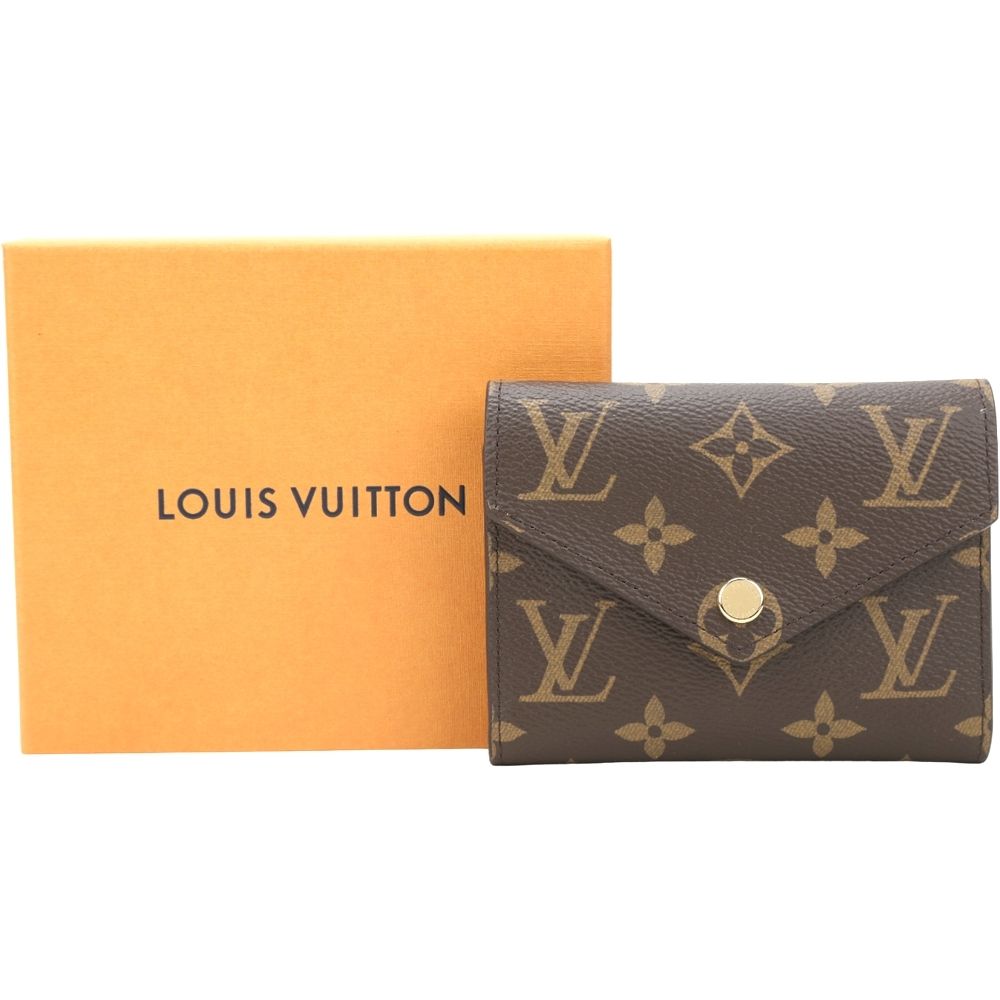 Louis Vuitton 路易威登 M62472 Victorine 老花帆布信封三折短夾(咖啡色/咖啡色內裡)
