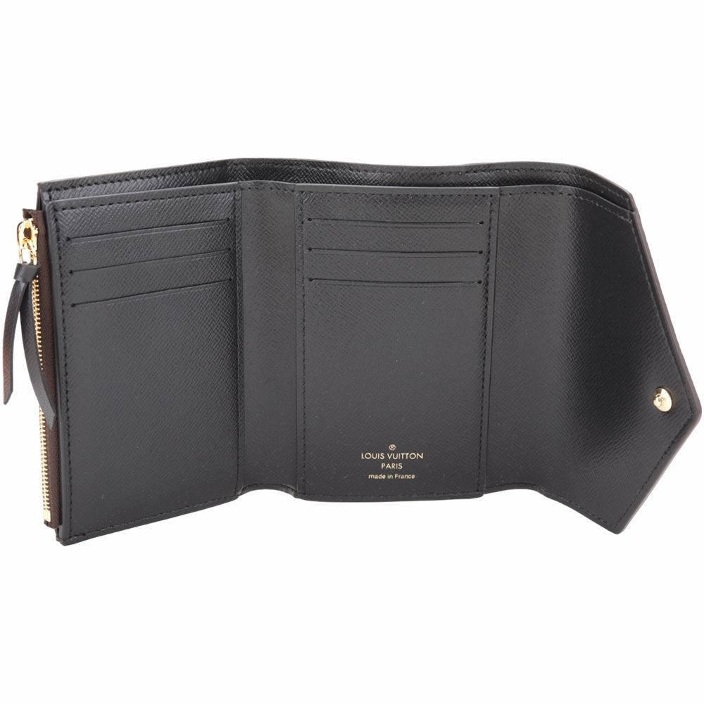 Louis Vuitton 路易威登 M81557 Victorine 雙色老花帆布信封三折短夾(咖啡x駝色)