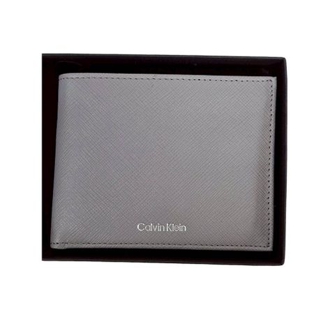 Calvin Klein CK皮夾男夾短夾名片夾證件夾 大象灰送禮(贈原廠紙袋紙盒)