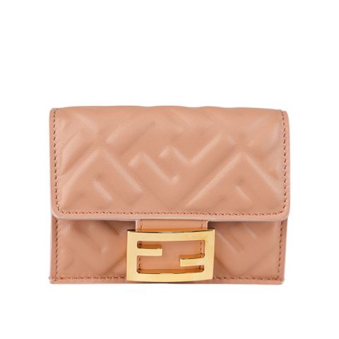 FENDI Baguette FF Logo三折短夾(粉紅色)(Micro) 8M0395 AAJD F1SK3