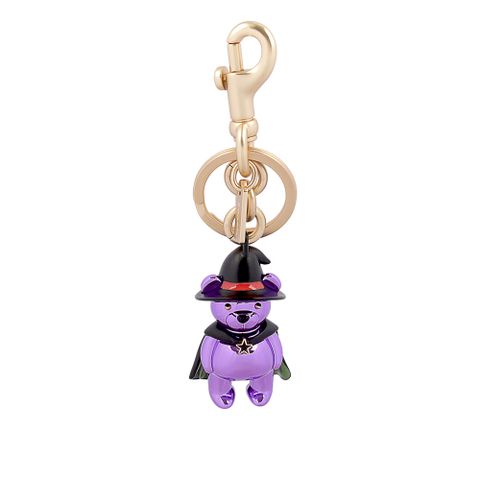 COACH 萬聖節巫師熊熊造型吊飾/鑰匙圈(紫色) 6074 IMPUP