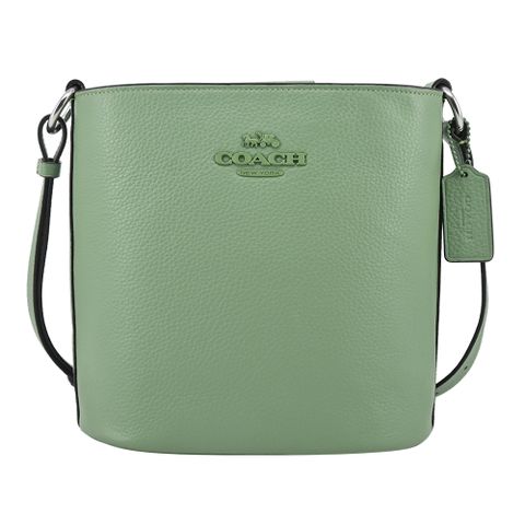 COACH SOPHIE 馬車素面皮革水桶包(草綠色)