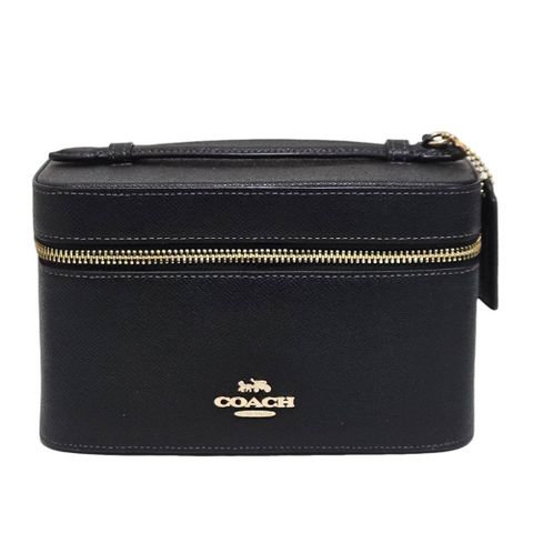 COACH 蔻馳 經典馬車LOGO手提化妝包(黑色/贈原廠防塵袋紙袋)