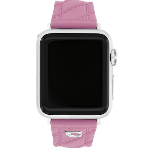 COACH Apple Watch 錶帶 38/40/41mm適用 粉紫色菱格紋矽膠錶帶 (不含手錶)