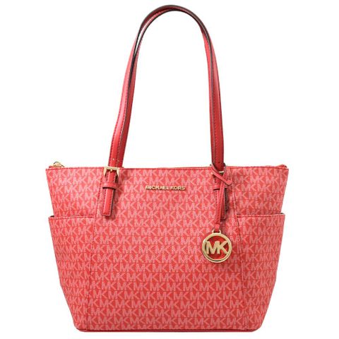 MICHAEL KORS JET SET ITEM 印花肩背托特包.赤紅色