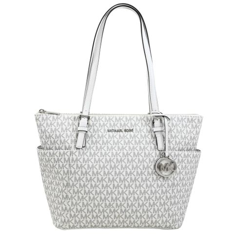 MICHAEL KORS JET SET ITEM 印花肩背托特包.白色