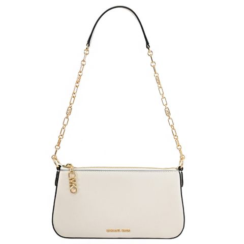 Michael Kors EMPIRE RUP 經典LOGO拉鍊單肩包.白