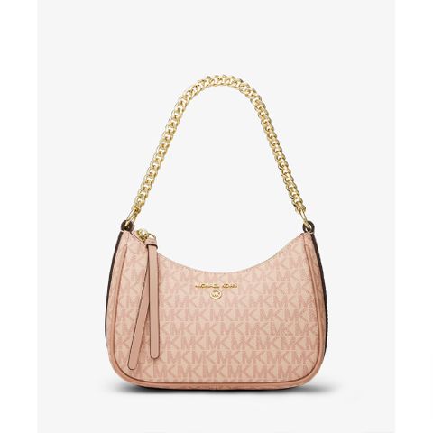 【Michael Kors】2022春夏新款 滿版防刮皮革側背/手提兩用包 粉紅色