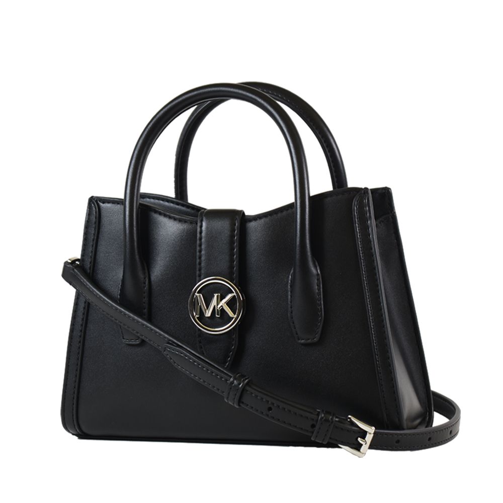 Michael Kors  專櫃款 GABBY 滑面皮革手提/斜背二用包-黑色/小