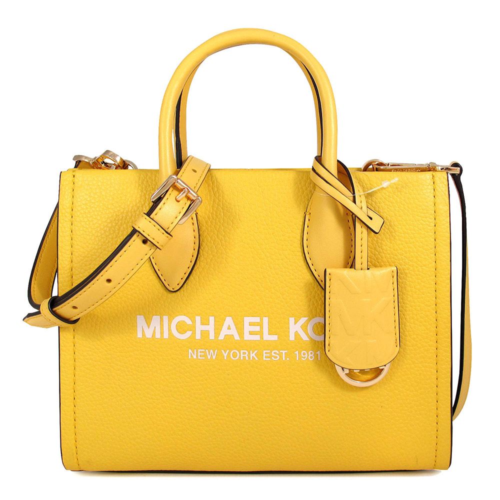 Michael Kors  MIRELLA 水仙黃色鵝卵石紋皮革兩用包(小款)