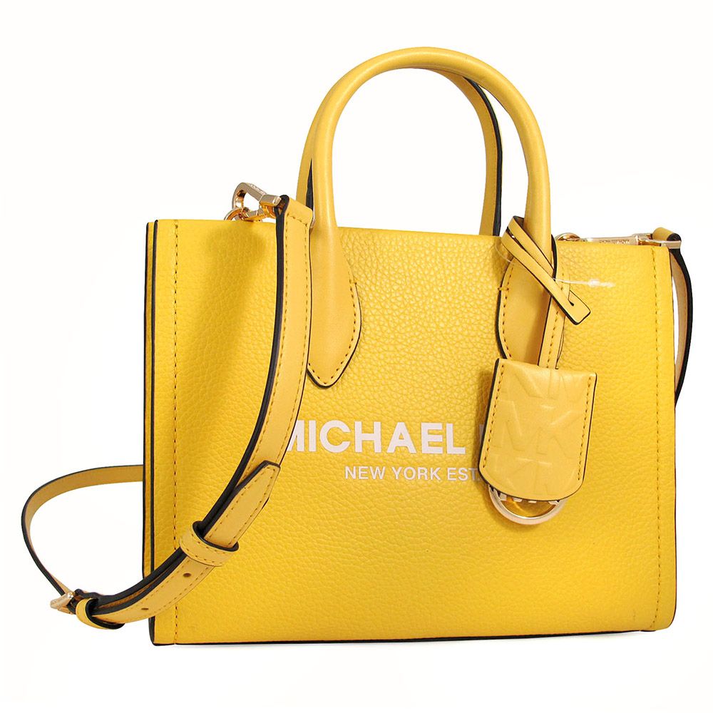 Michael Kors  MIRELLA 水仙黃色鵝卵石紋皮革兩用包(小款)